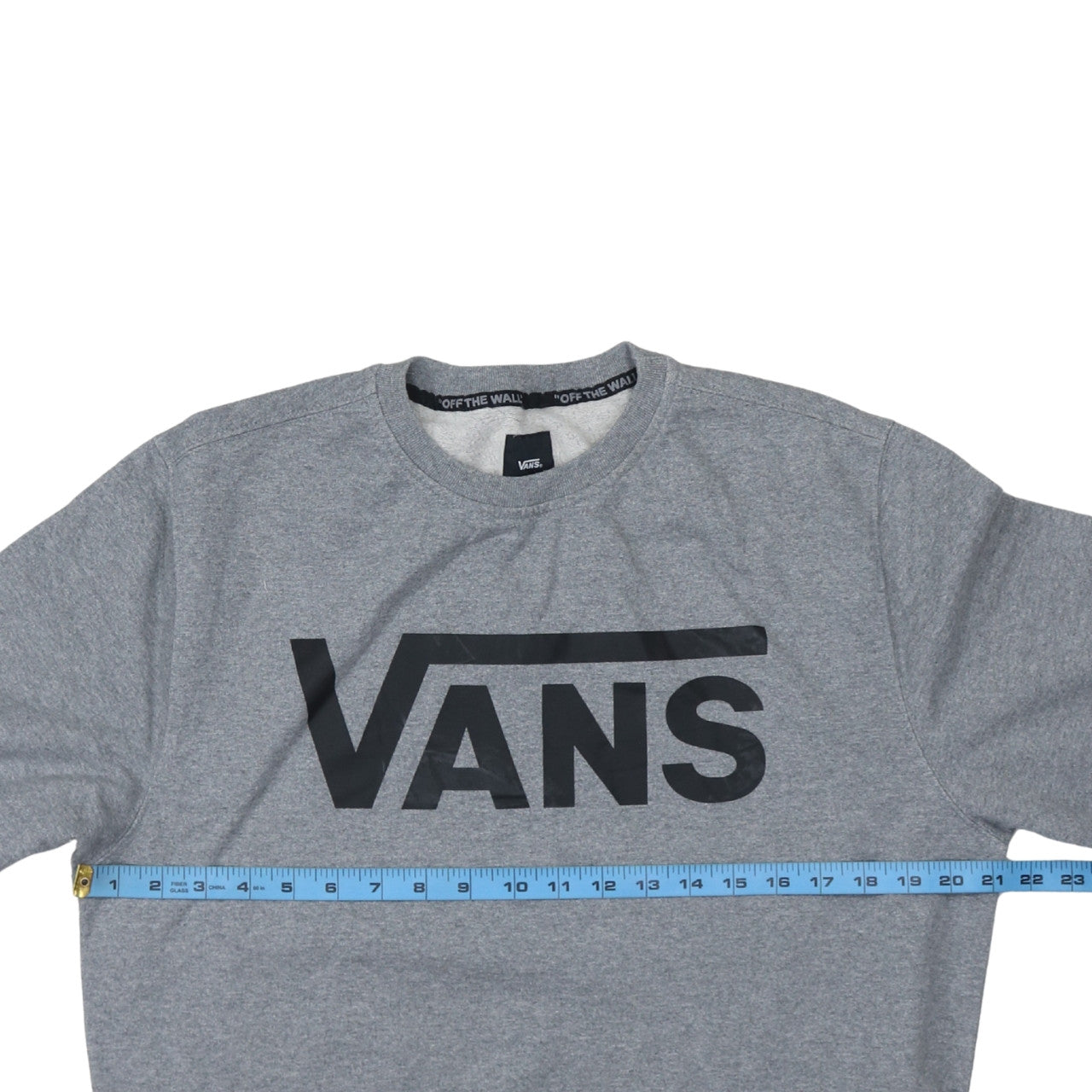 Vans Men's Grey Logo Crew Neck Pullover Sweatshirt Size L