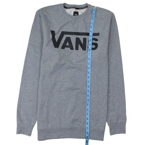 Vans Men's Grey Logo Crew Neck Pullover Sweatshirt Size L