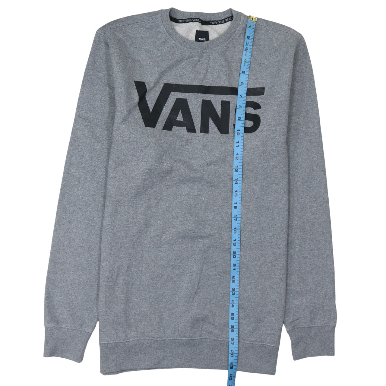 Vans Men's Grey Logo Crew Neck Pullover Sweatshirt Size L