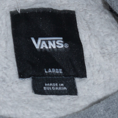 Vans Men's Grey Logo Crew Neck Pullover Sweatshirt Size L