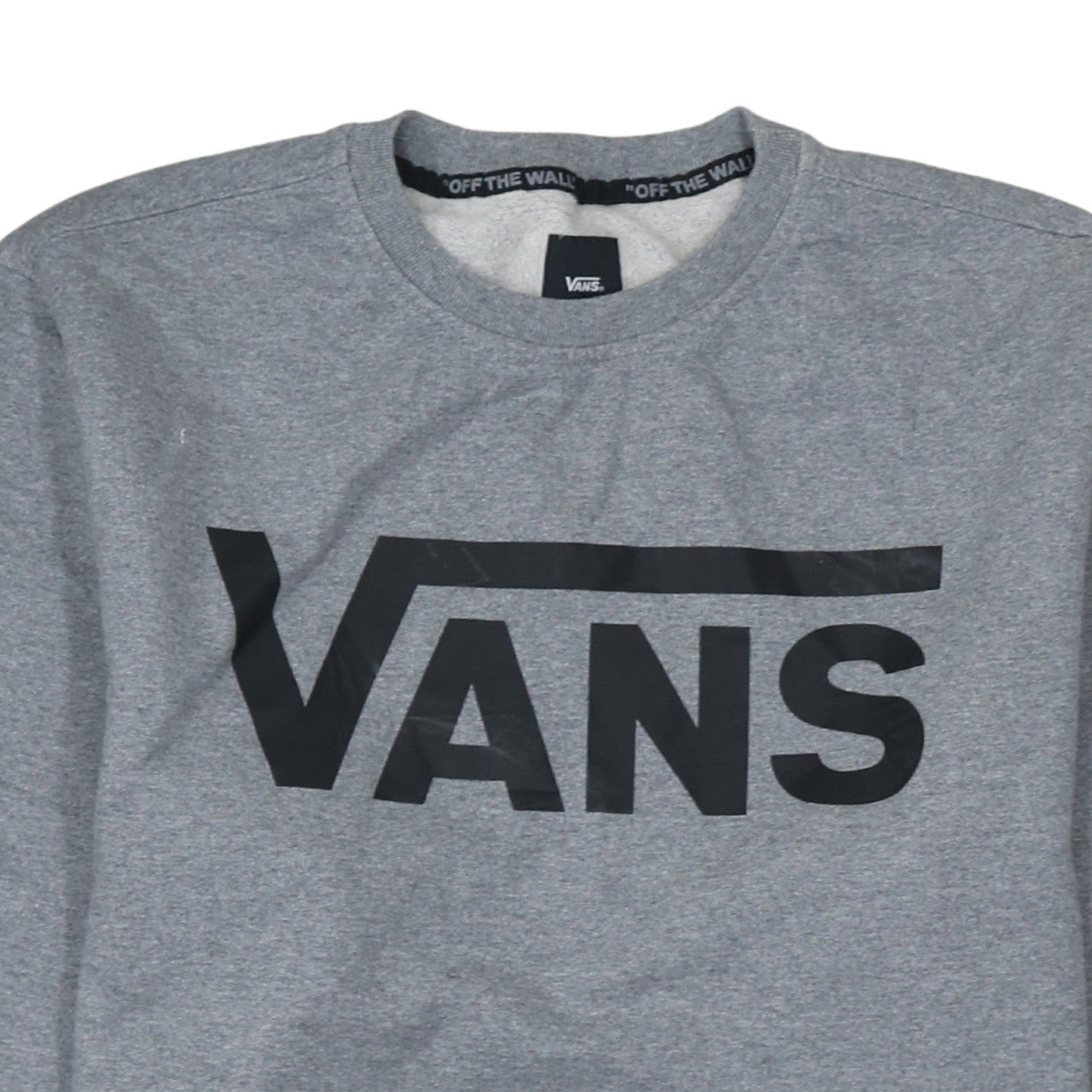 Vans Men's Grey Logo Crew Neck Pullover Sweatshirt Size L