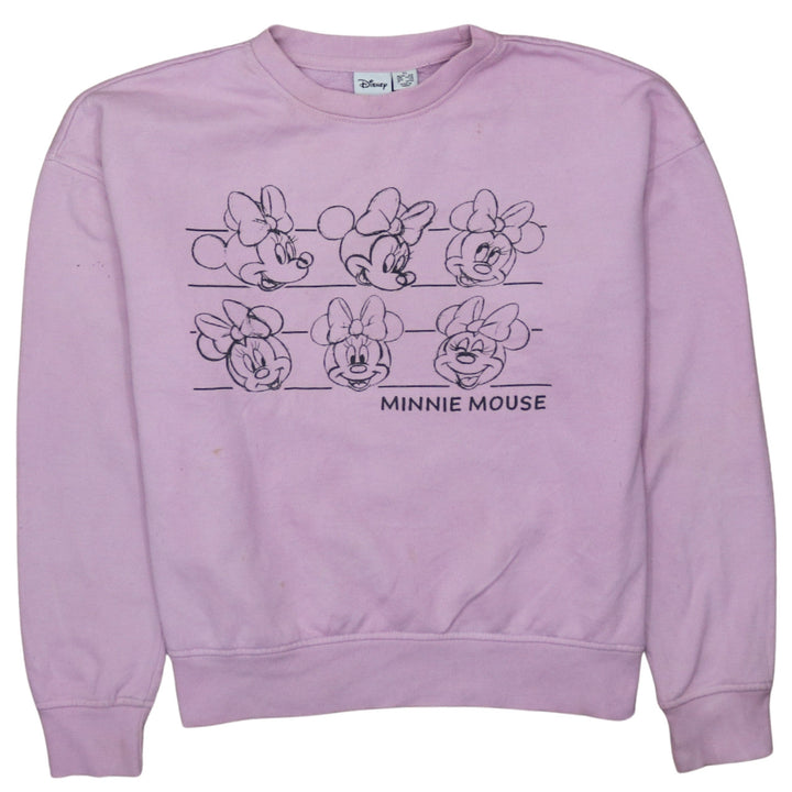 Disney Women Pink Minnie Mouse Graphic Crew Neck Sweatshirt XS
