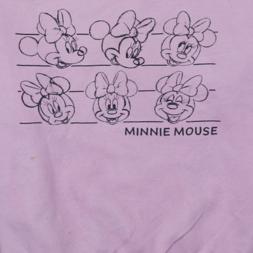 Disney Women Pink Minnie Mouse Graphic Crew Neck Sweatshirt XS
