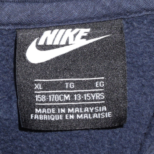 Nike Boys Navy Blue Full Zip Hoodie XL 13-15 Years Cotton Blend