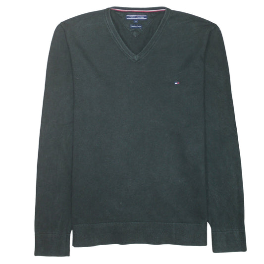 Tommy Hilfiger Men Black V-Neck Cotton Pullover Jumper M