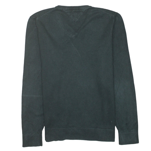 Tommy Hilfiger Men Black V-Neck Cotton Pullover Jumper M