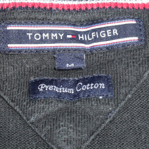 Tommy Hilfiger Men Black V-Neck Cotton Pullover Jumper M