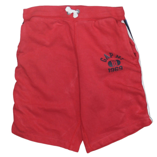 GAP Kids Boys Red XL (12-13 Years) Sweat Shorts with Stripes and Drawstring