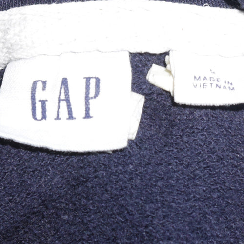 GAP Womens Navy Blue Full Zip Hoodie L Hooded Cotton Blend Sweatshirt