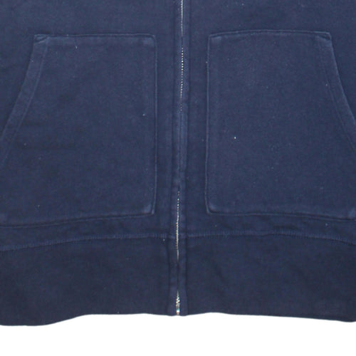 GAP Womens Navy Blue Full Zip Hoodie L Hooded Cotton Blend Sweatshirt