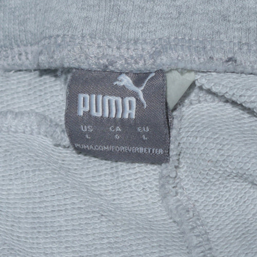 Puma Men's Grey Jogger Sweatpants L Regular Fit Casual Tapered