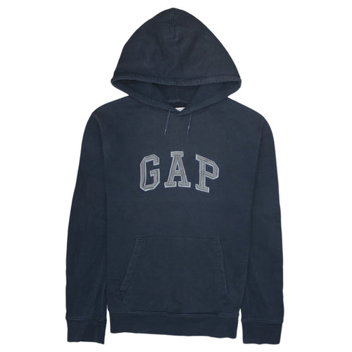 GAP Mens Blue Pullover Hoodie Small Logo Fleece Sweatshirt
