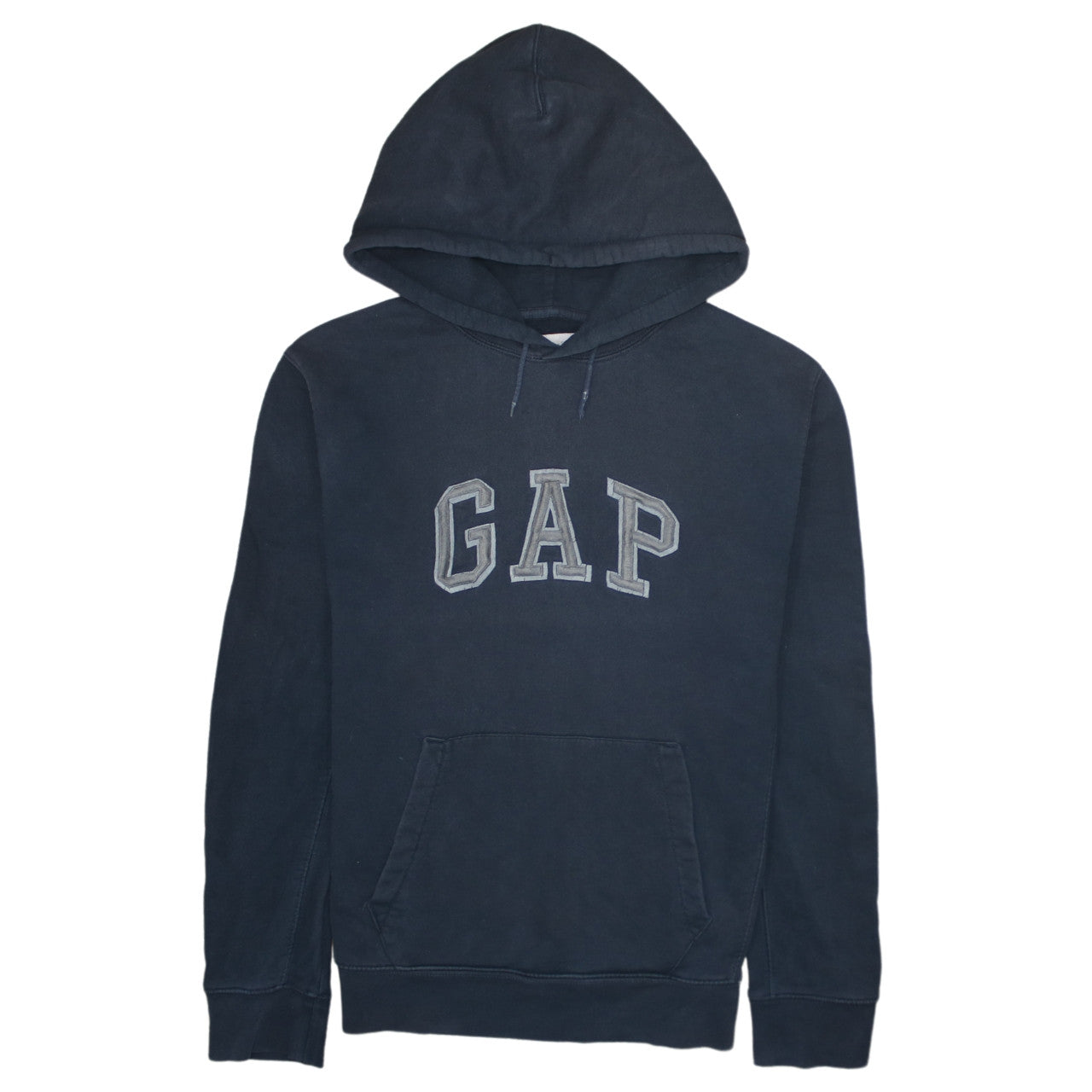 GAP Mens Blue Pullover Hoodie Small Logo Fleece Sweatshirt
