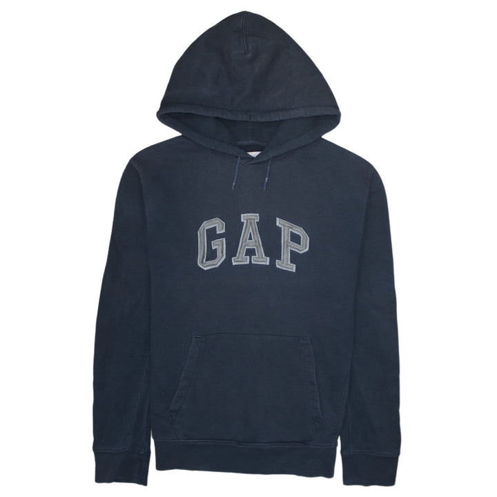 GAP Mens Blue Pullover Hoodie Small Logo Fleece Sweatshirt