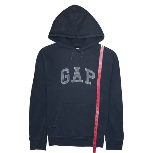 GAP Mens Blue Pullover Hoodie Small Logo Fleece Sweatshirt