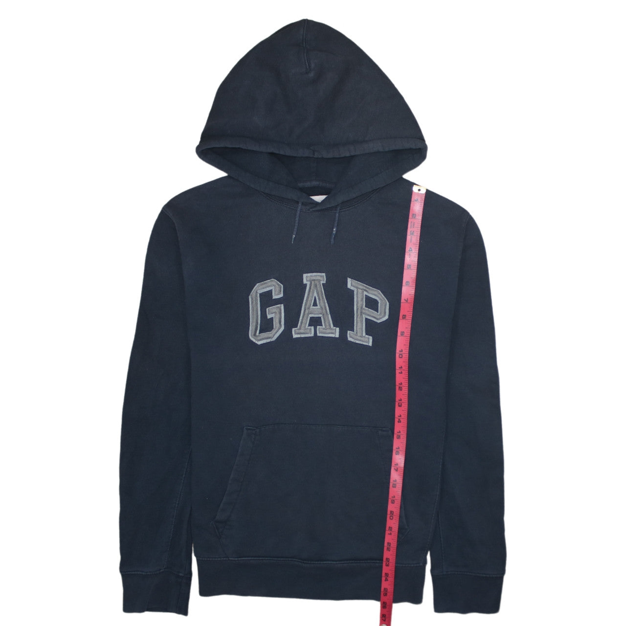 GAP Mens Blue Pullover Hoodie Small Logo Fleece Sweatshirt