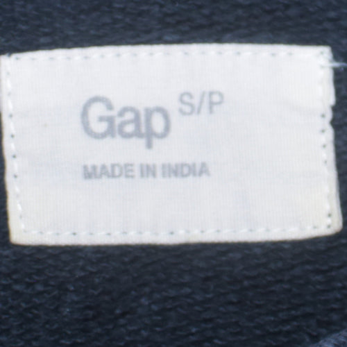 GAP Mens Blue Pullover Hoodie Small Logo Fleece Sweatshirt