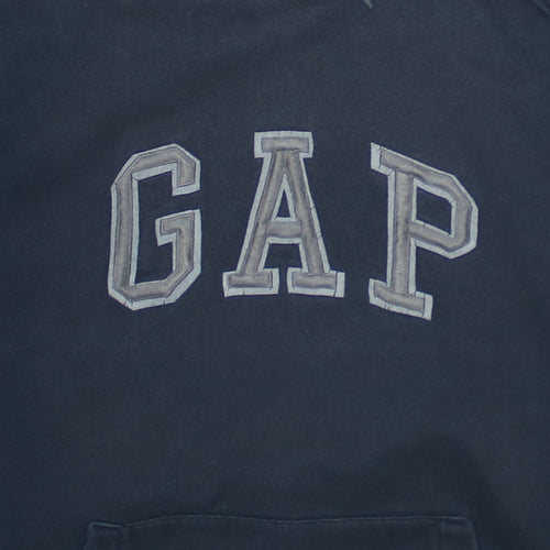 GAP Mens Blue Pullover Hoodie Small Logo Fleece Sweatshirt