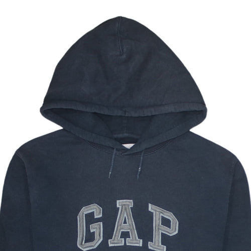 GAP Mens Blue Pullover Hoodie Small Logo Fleece Sweatshirt
