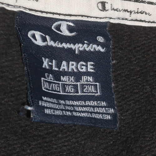 Champion Men's Black XL Pullover Hoodie with Logo