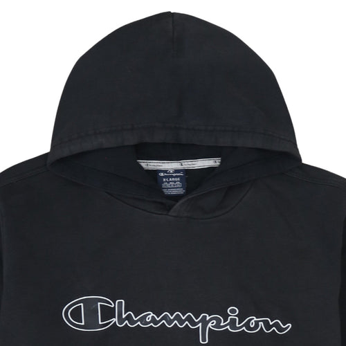Champion Men's Black XL Pullover Hoodie with Logo