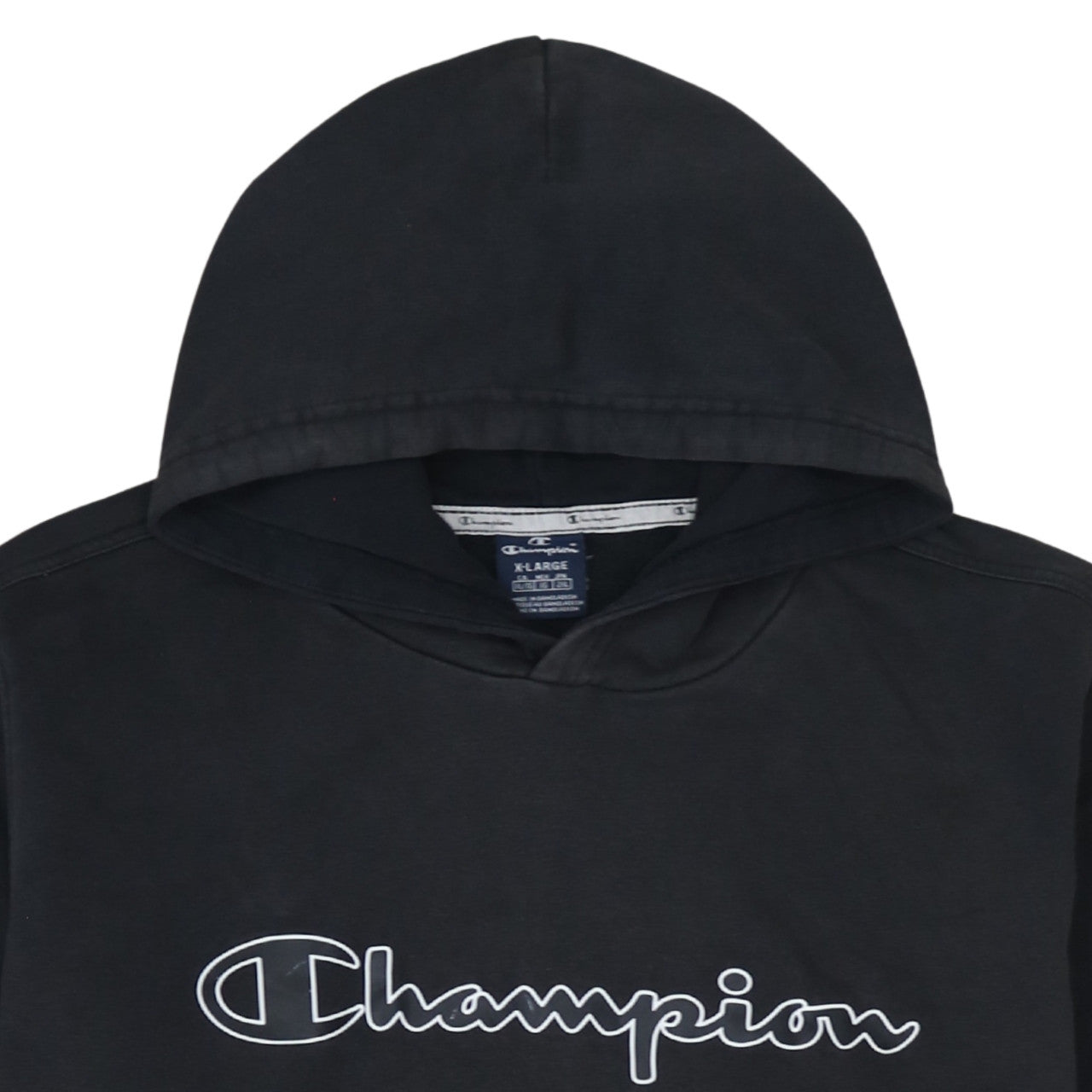 Champion Men's Black XL Pullover Hoodie with Logo