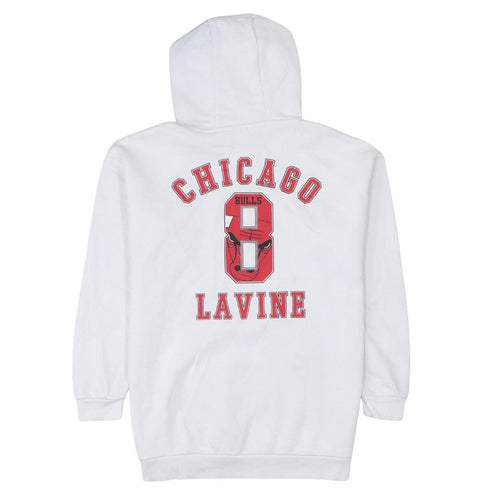 NBA Chicago Bulls Boys White Pullover Hoodie 13-14 Years Graphic Print