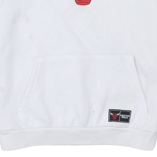 NBA Chicago Bulls Boys White Pullover Hoodie 13-14 Years Graphic Print