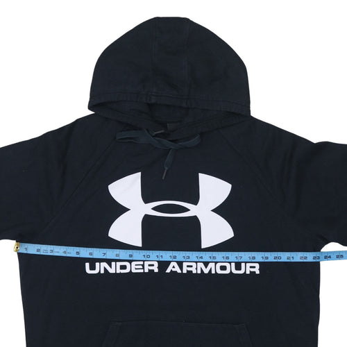 Under Armour Men Black Pullover Hoodie L Sports Fleece Graphic