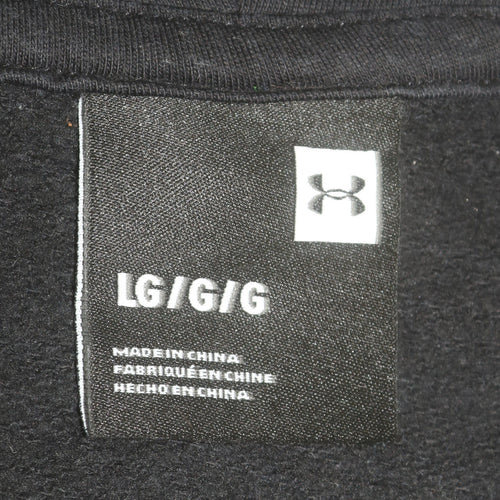 Under Armour Men Black Pullover Hoodie L Sports Fleece Graphic