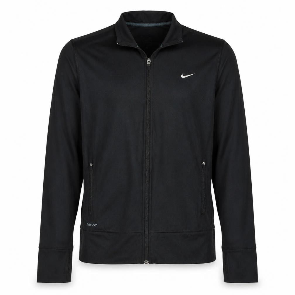 Front view of Nike Men's Black Dri-Fit Full Zip Sweatshirt Jacket M