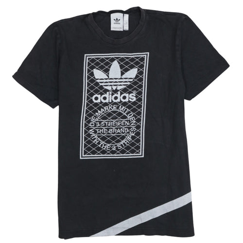 adidas Men Black L Graphic Trefoil Sports Cotton T-Shirt
