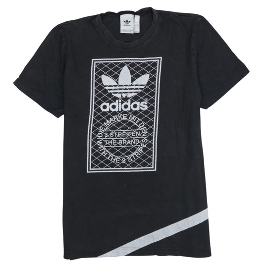 adidas Men Black L Graphic Trefoil Sports Cotton T-Shirt