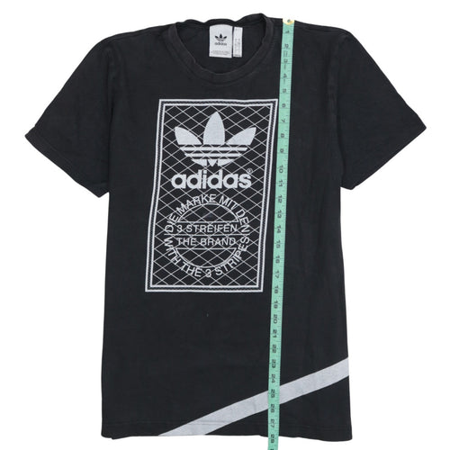 adidas Men Black L Graphic Trefoil Sports Cotton T-Shirt