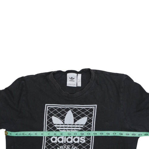 adidas Men Black L Graphic Trefoil Sports Cotton T-Shirt