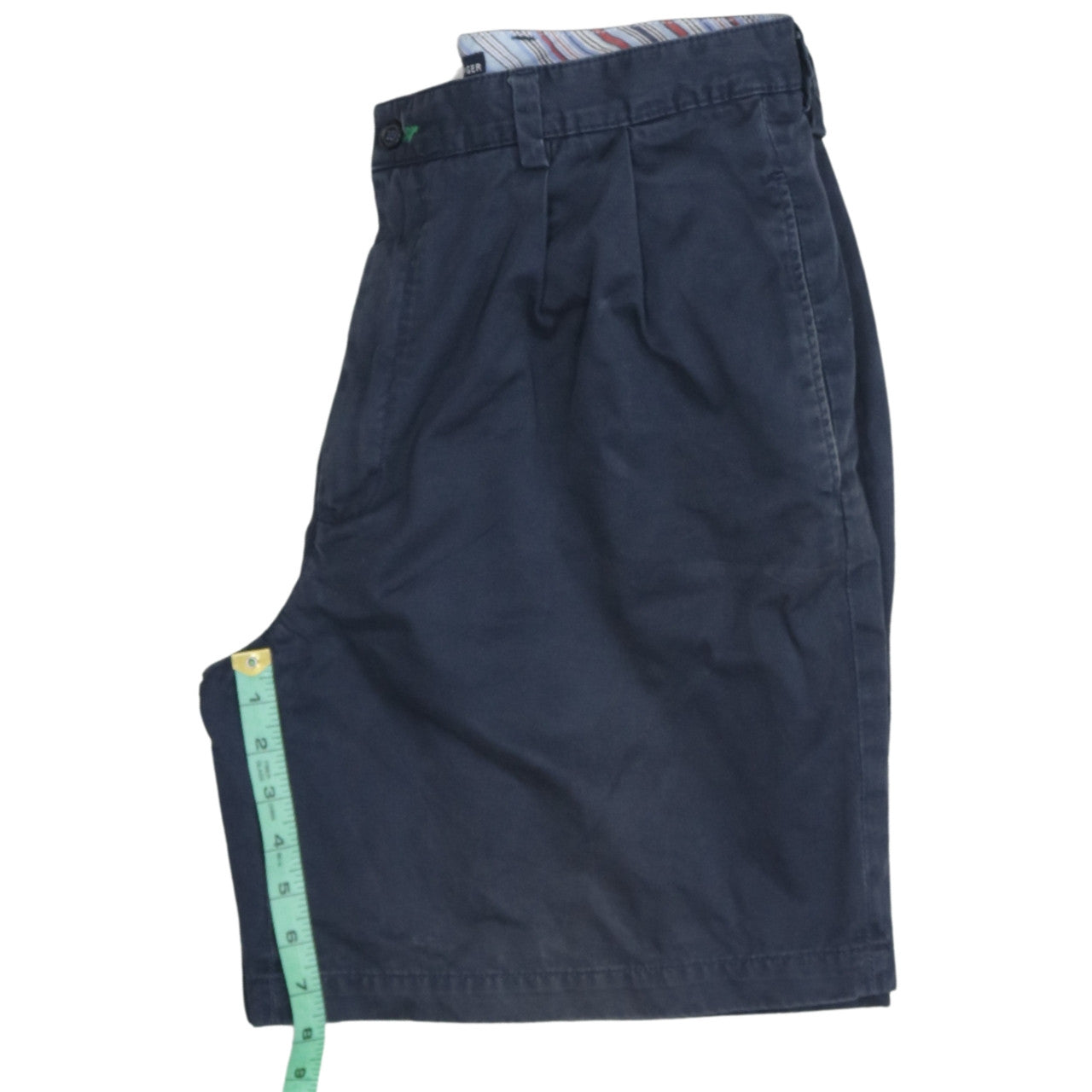 Tommy Hilfiger Men’s Blue Chino Shorts Size L Pleated Cotton