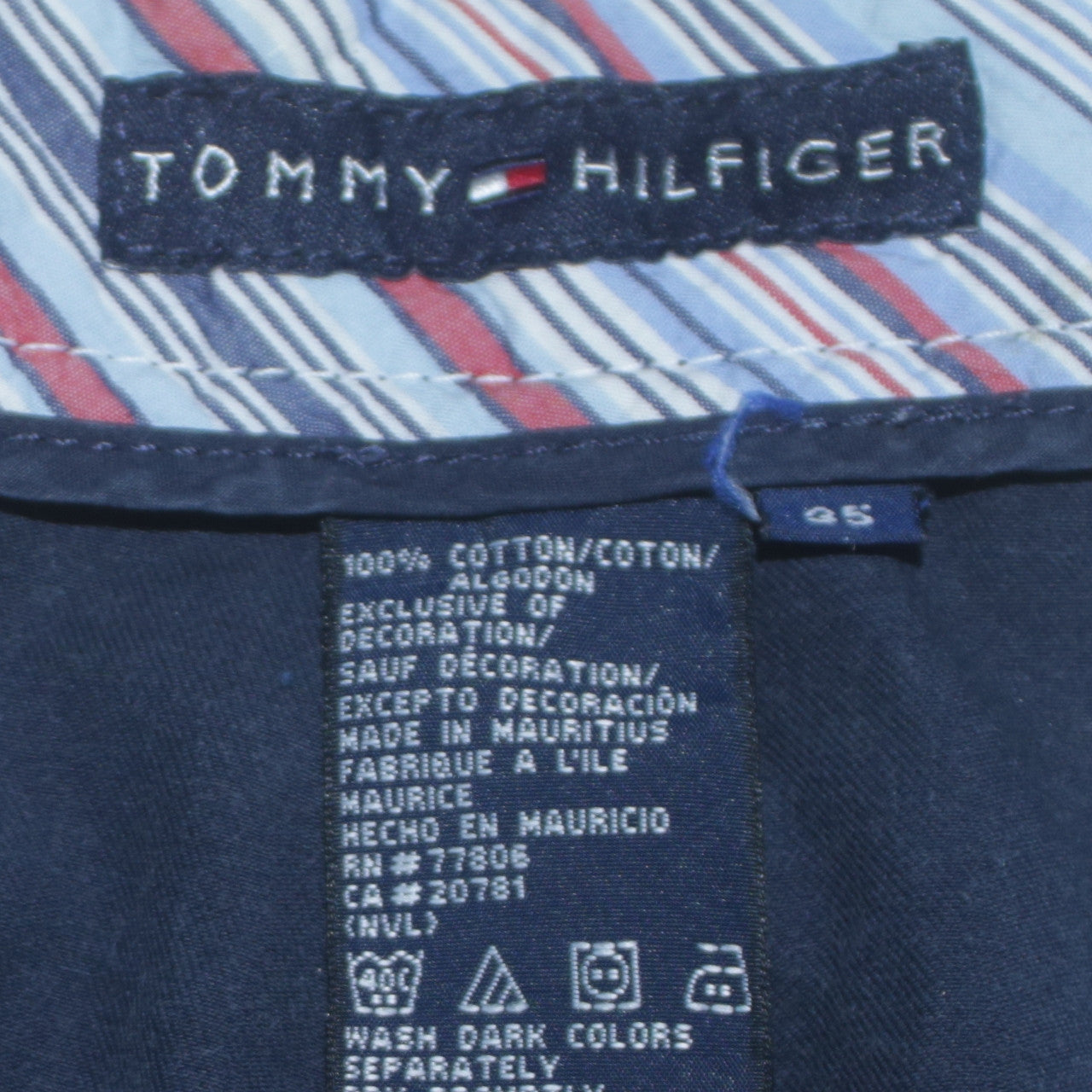 Tommy Hilfiger Men’s Blue Chino Shorts Size L Pleated Cotton