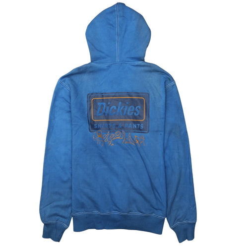 Dickies Men's Blue Pullover Hoodie Medium Logo Graphic Fleece