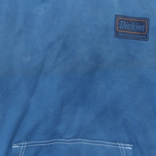 Dickies Men's Blue Pullover Hoodie Medium Logo Graphic Fleece
