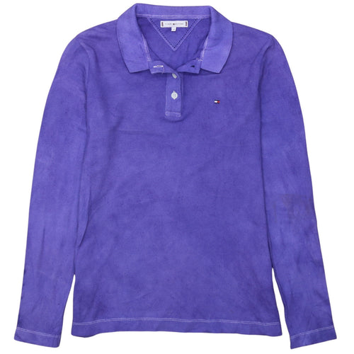 Tommy Hilfiger Men's Purple Long Sleeve Cotton Polo Shirt M