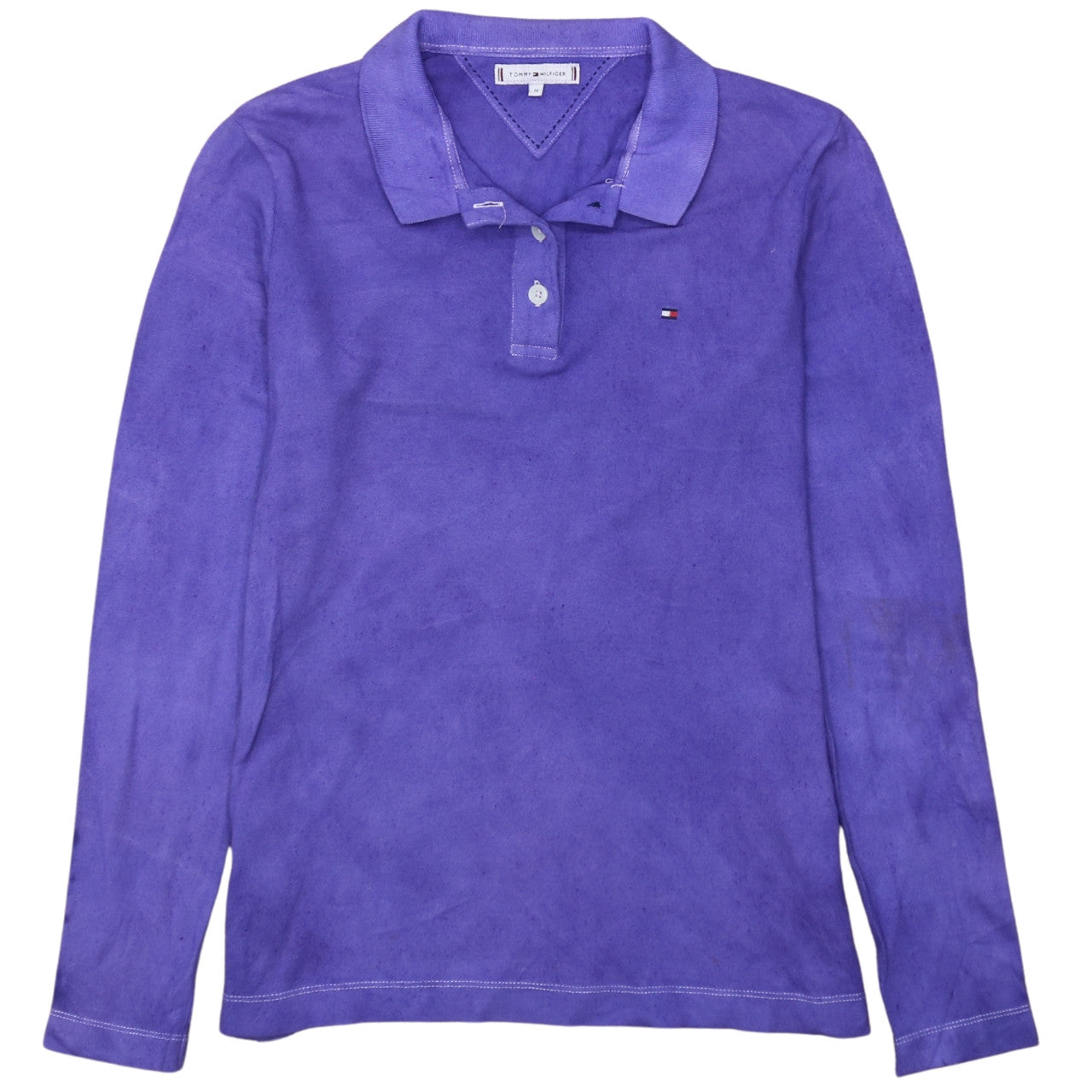 Tommy Hilfiger Men's Purple Long Sleeve Cotton Polo Shirt M