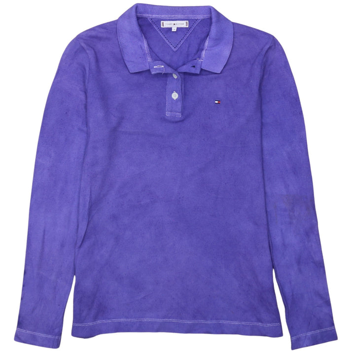 Tommy Hilfiger Men's Purple Long Sleeve Cotton Polo Shirt M