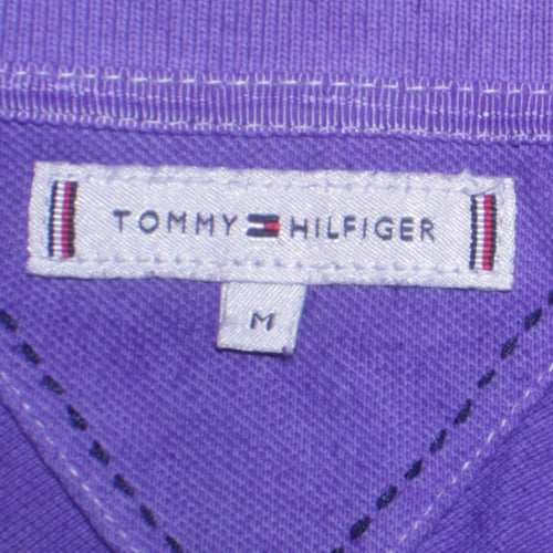 Tommy Hilfiger Men's Purple Long Sleeve Cotton Polo Shirt M