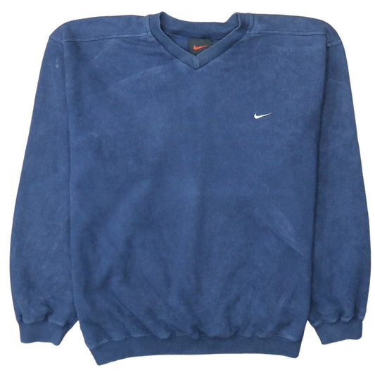 Nike Men's Blue V-Neck Pullover Fleece Sweatshirt XL