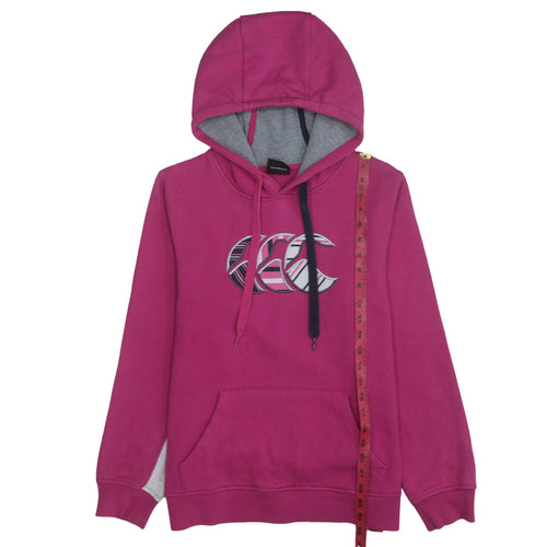 Canterbury Womens Pink Hoodie Size 14 Pullover Logo Hooded Sweatshirt