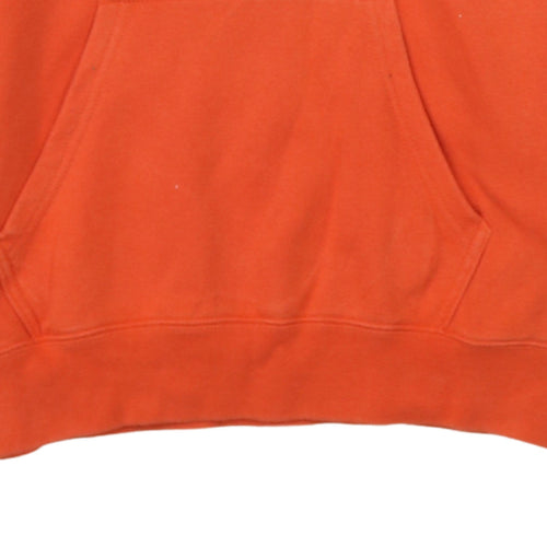 Champion Men's Orange Small Pullover Hoodie with Logo Print