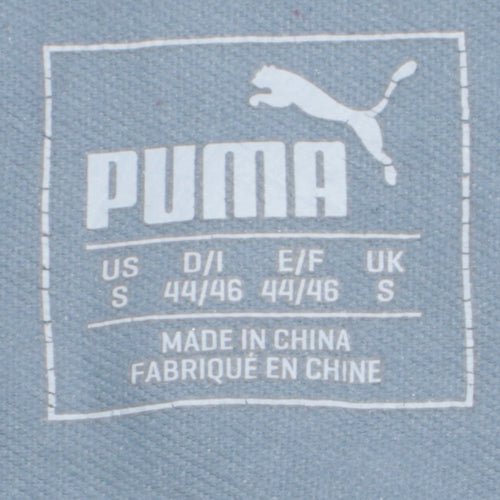 Puma Men's Black & Grey Colourblock Hooded Long Sleeve T-Shirt S