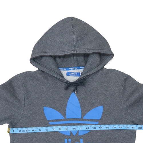 Adidas Men's Grey Pullover Hoodie Small Logo Fleece Sweatshirt