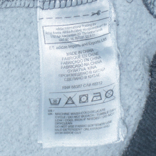 Adidas Men's Grey Pullover Hoodie Small Logo Fleece Sweatshirt