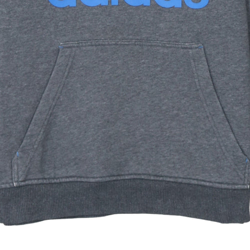 Adidas Men's Grey Pullover Hoodie Small Logo Fleece Sweatshirt
